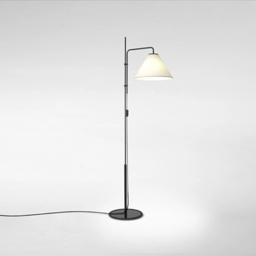 FUNICULÍ FABRIC - Height-adjustable iron floor lamp with polyester shade by Marset - view 3