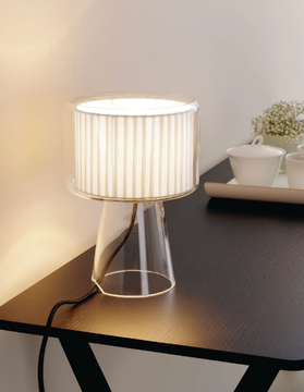 MERCER - LED blown glass and fabric table lamp by Marset - view 3