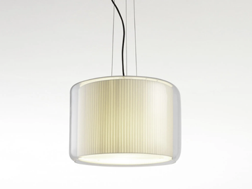 MERCER - LED blown glass and fabric pendant lamp by Marset - view 2