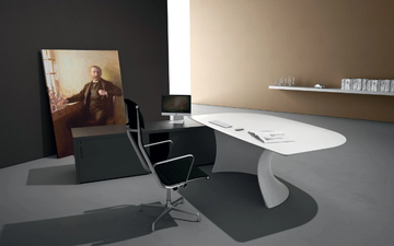 OLA - Leather executive desk by Martex - view 3