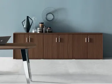 GALAXY BATTENTE - Wooden office storage unit with hinged doors by Martex - view 2