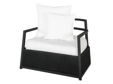 MINERVA LOUNGE - Upholstered teak armchair with armrests by Mary& - view 2