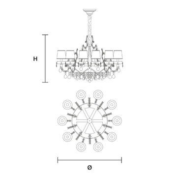 ETERNAL S 13/80/70 - Pendant lamp with crystals by Masiero - view 3