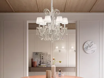 DIAMOND S 6/65/70 - Pendant lamp with crystals by Masiero - view 2