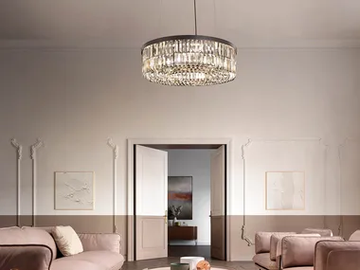 PALLADIO S 10/90/18 RD - Painted metal pendant lamp with crystals by Masiero - view 2