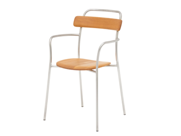 MC16 FORCINA - Stainless steel and wood garden chair with armrests by Mattiazzi - view 2