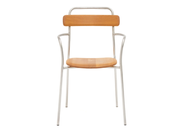 MC16 FORCINA - Stainless steel and wood garden chair with armrests by Mattiazzi - view 3