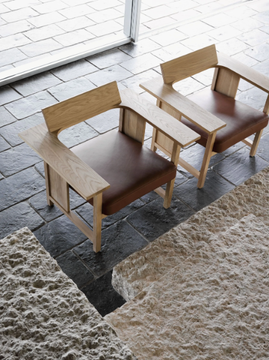 MC10 CLERICI - Oak armchair with armrests and upholstered seat by Mattiazzi - view 3