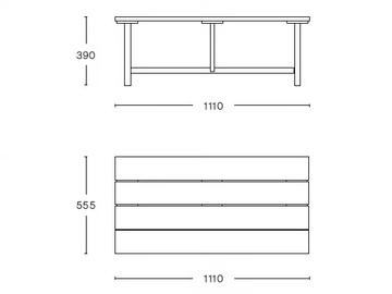 MC10 CLERICI - Rectangular iroko garden side table by Mattiazzi - view 3