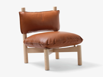 MC25 PAF PAF - Leather and ash wood easy chair with removable cover by Mattiazzi - view 2