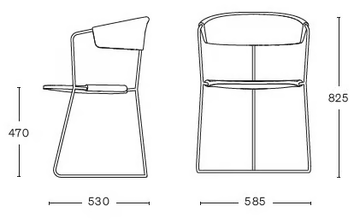 MC9 UNCINO - Sled base steel and ash wood chair by Mattiazzi - view 3