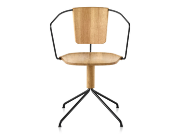 MC9 UNCINO - Swivel trestle-based steel and oak wood chair by Mattiazzi - view 3