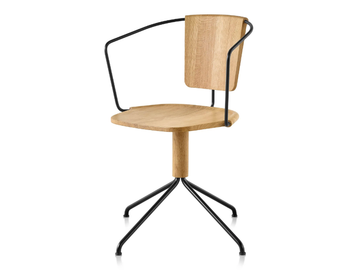 MC9 UNCINO - Swivel trestle-based steel and oak wood chair by Mattiazzi - view 2