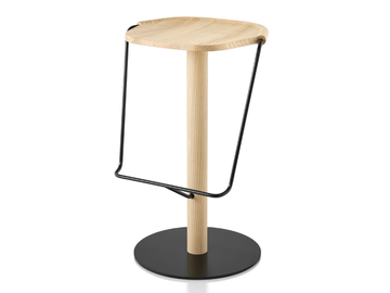 MC9 UNCINO - High ash stool with footrest by Mattiazzi - view 2