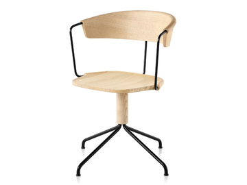 MC9 UNCINO - Swivel trestle-based steel and ash wood chair by Mattiazzi - view 2