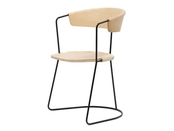 MC9 UNCINO - Sled base steel and ash wood chair by Mattiazzi - view 2