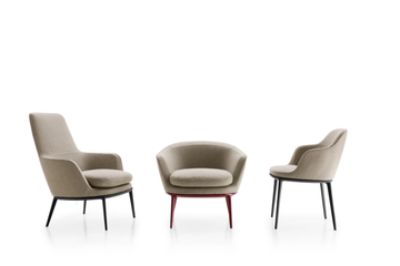 CARATOS - Upholstered fabric chair with armrests by Maxalto - view 3
