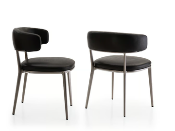 CARATOS - Upholstered leather chair with armrests by Maxalto - view 2