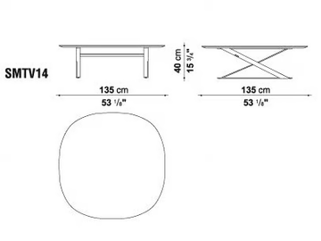 PATHOS - Low square MDF coffee table by Maxalto - view 3