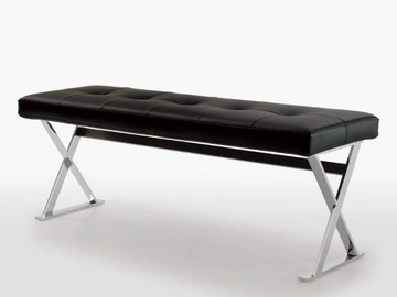 PATHOS - Upholstered leather bench by Maxalto - view 2