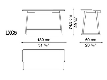RECIPIO - Oak writing desk with drawers by Maxalto - view 3