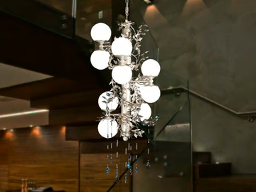 MEK 11 - Vertical chandelier in wrought iron by Mechini - view 3