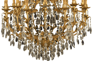 L251 - Wrought iron chandelier with crystals by Mechini - view 3