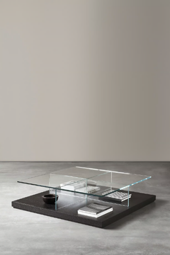 CLUNY - Low square tempered glass coffee table by Meridiani - view 3