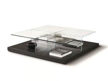 CLUNY - Low square tempered glass coffee table by Meridiani - view 2