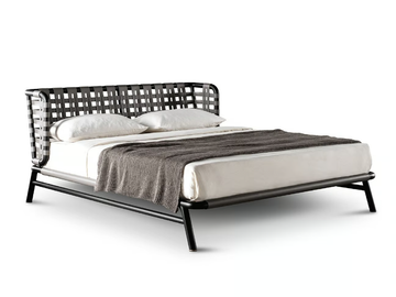 EDOARDO KUOIO - Tanned leather double bed by Meridiani - view 2