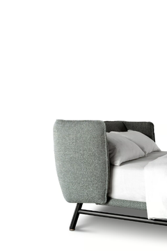 EDOARDO PIPING - Double bed with upholstered headboard by Meridiani - view 3