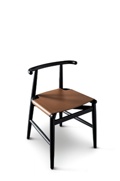 EMILIA KUOIO - Tanned leather chair open back by Meridiani - view 3