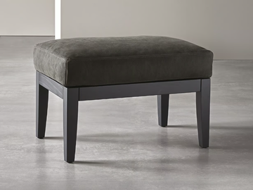 FORREST WOOD - Upholstered leather pouf by Meridiani - view 2