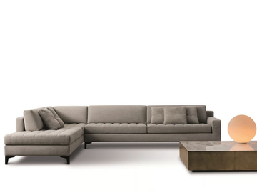 PRINCE - Sectional fabric sofa with chaise longue by Meridiani - view 2