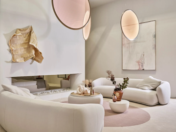 RENÉ - Curved fabric sofa by Meridiani - view 3