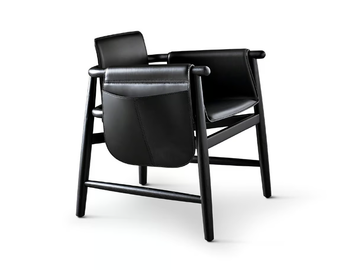 TERESINA KUOIO LOUNGE - Tanned leather easy chair with armrests by Meridiani - view 2