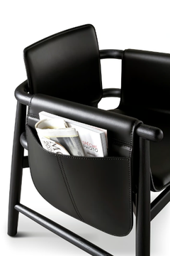TERESINA KUOIO LOUNGE - Tanned leather easy chair with armrests by Meridiani - view 3