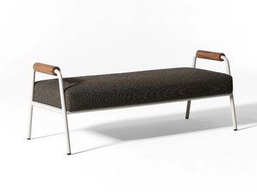 ZOE WOOD OPEN AIR - Technical fabric garden bench with armrests by Meridiani - view 2