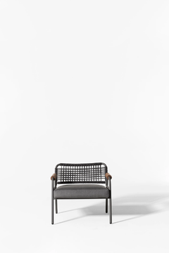 ZOE WOOD OPEN AIR UNO - Upholstered garden armchair with armrests by Meridiani - view 3