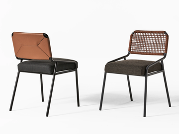 TAI - Fabric and leather chair by Meridiani - view 2