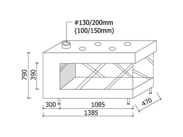 AVENUE MF 1050-40 GHE 3S EXT - 3-sided gas metal fireplace by Metalfire - view 3