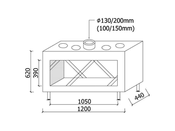 AVENUE MF 1050-40 GHE T - Closed gas double-sided fireplace by Metalfire - view 3
