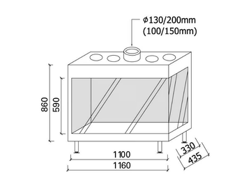 AVENUE MF 1050-60 GHE 2S - Corner gas fireplace by Metalfire - view 3
