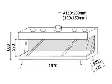 AVENUE MF 1600-40 GHE 3S - 3-sided gas fireplace by Metalfire - view 3