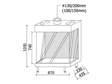 AVENUE MF 800-75 GHE 3S - 3-sided gas fireplace by Metalfire - view 3