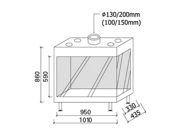 AVENUE MF 900-60 GHE 2S - Corner gas fireplace by Metalfire - view 3