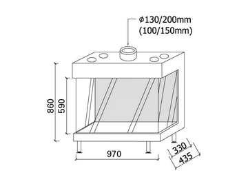 AVENUE MF 900-60 GHE 3S - 3-sided gas fireplace by Metalfire - view 3