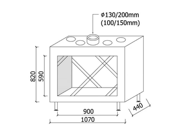AVENUE MF 900-60 GHE T - Closed gas double-sided fireplace by Metalfire - view 3