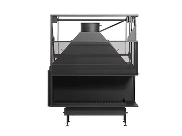 UNIVERSAL MF 1300-50 W 2S L/R - Corner wood-burning fireplace by Metalfire - view 2