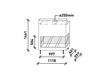 ULTIME D MF 1050-50 WHE 2S L/R V20 - Corner wood-burning fireplace by Metalfire - view 3